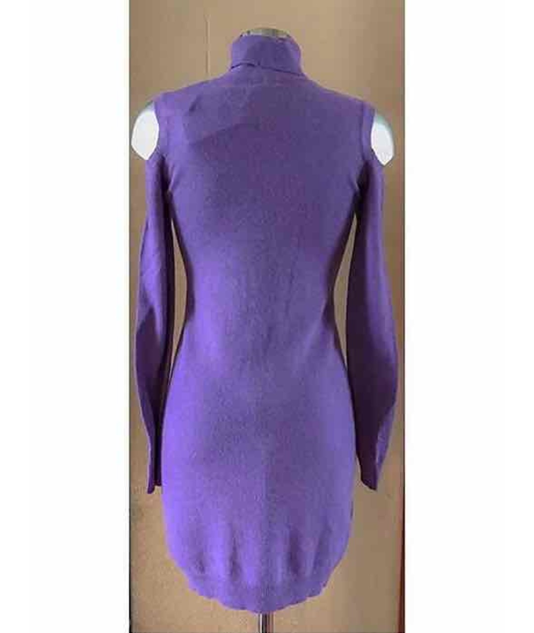BLUGIRL Фиолетовое шерстяное повседневное платье, фото 3