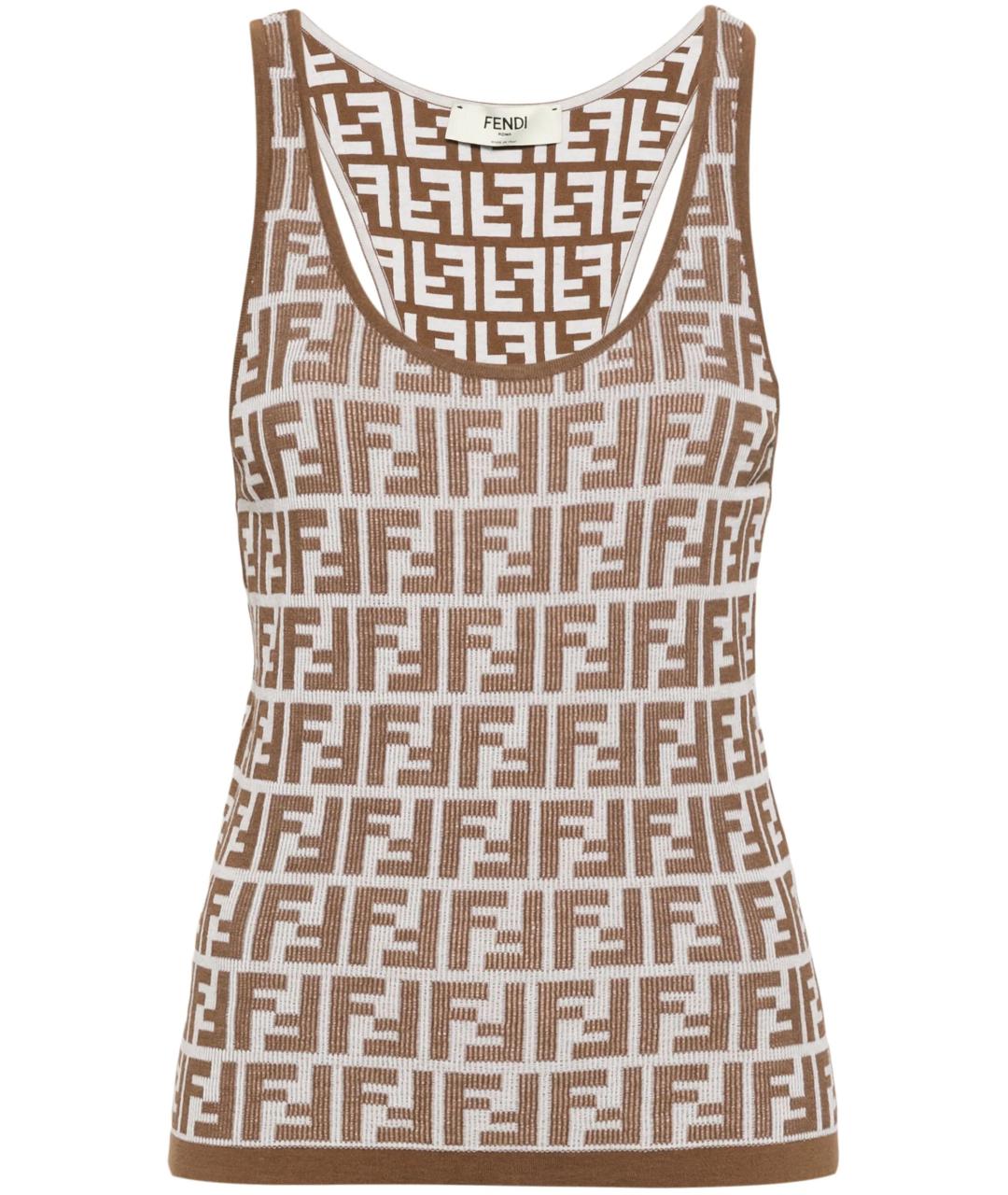 FENDI Коричневая майка, фото 1