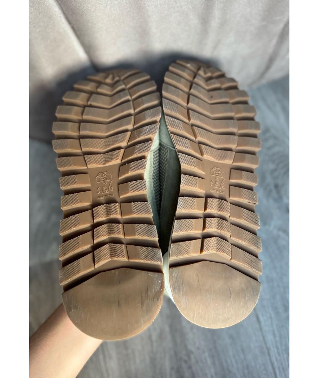 BRUNELLO CUCINELLI Хаки замшевые кроссовки, фото 7