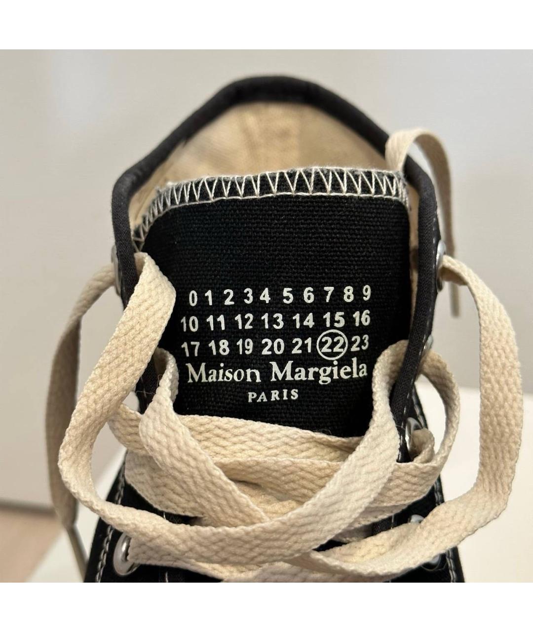 MAISON MARGIELA Черные текстильные высокие кроссовки / кеды, фото 5