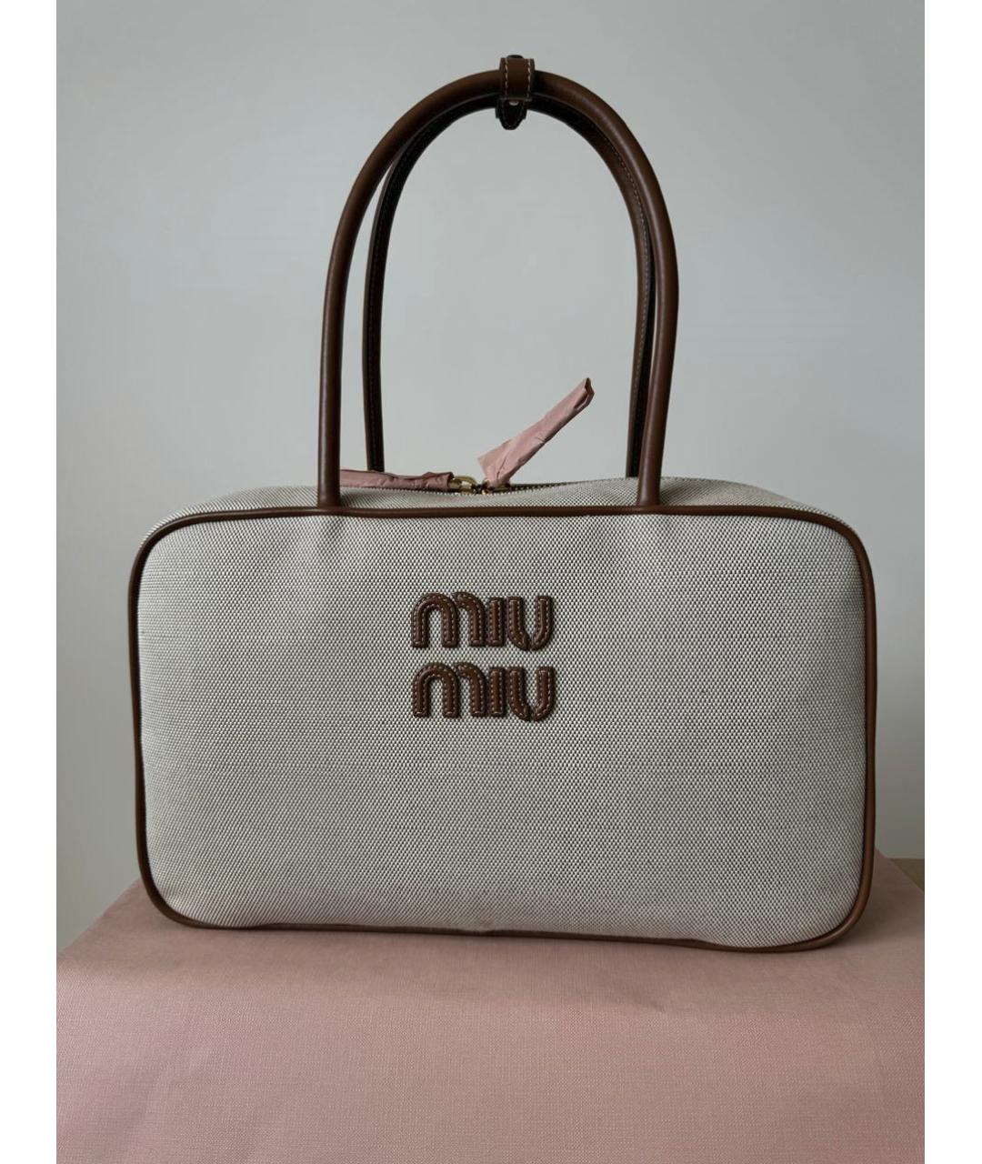 MIU MIU Бежевая сумка с короткими ручками, фото 9