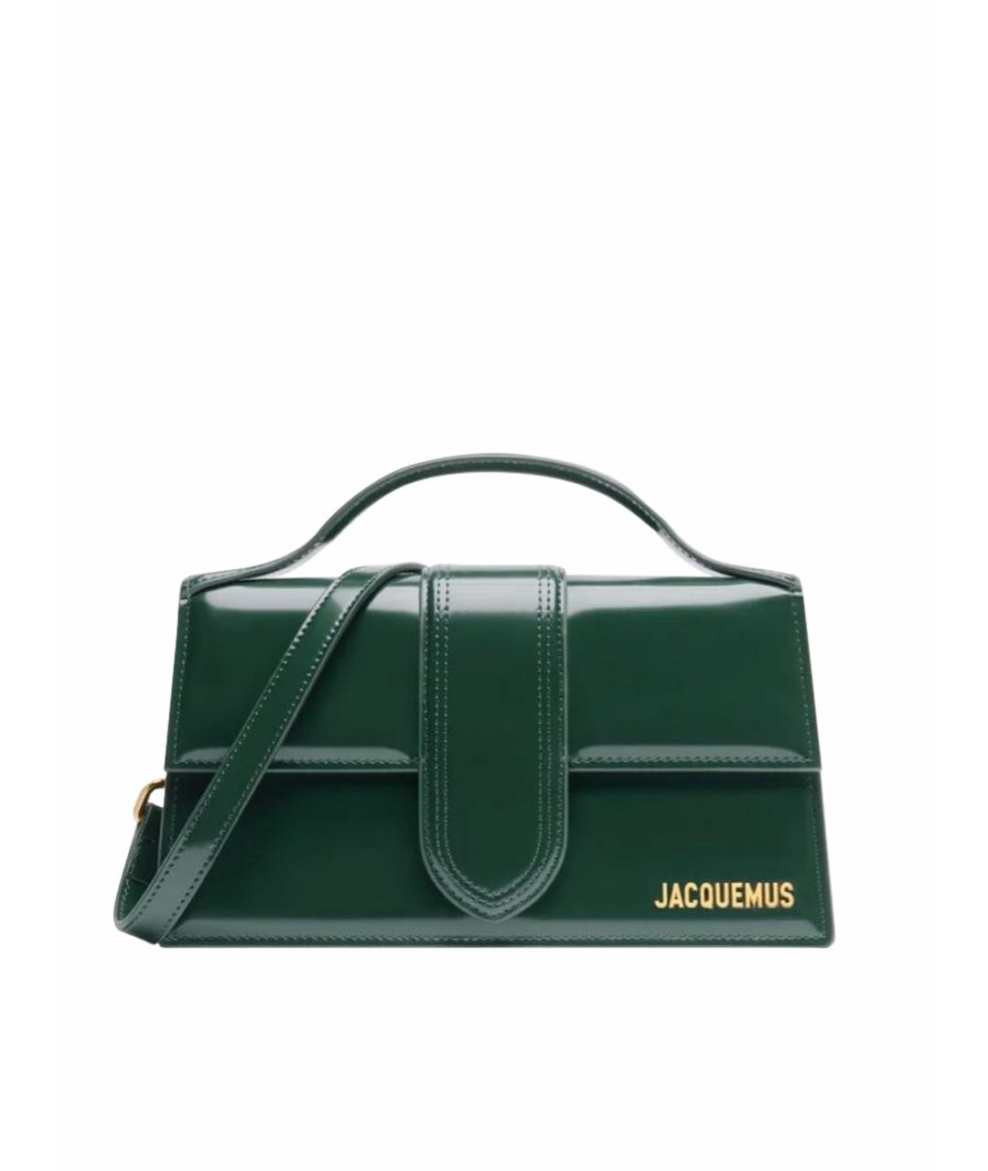 JACQUEMUS Зеленая сумка через плечо из лакированной кожи, фото 1