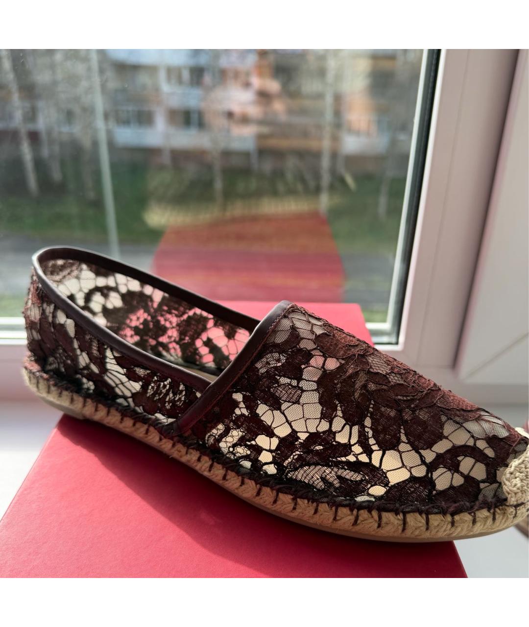 VALENTINO Бордовые текстильные эспадрильи, фото 2
