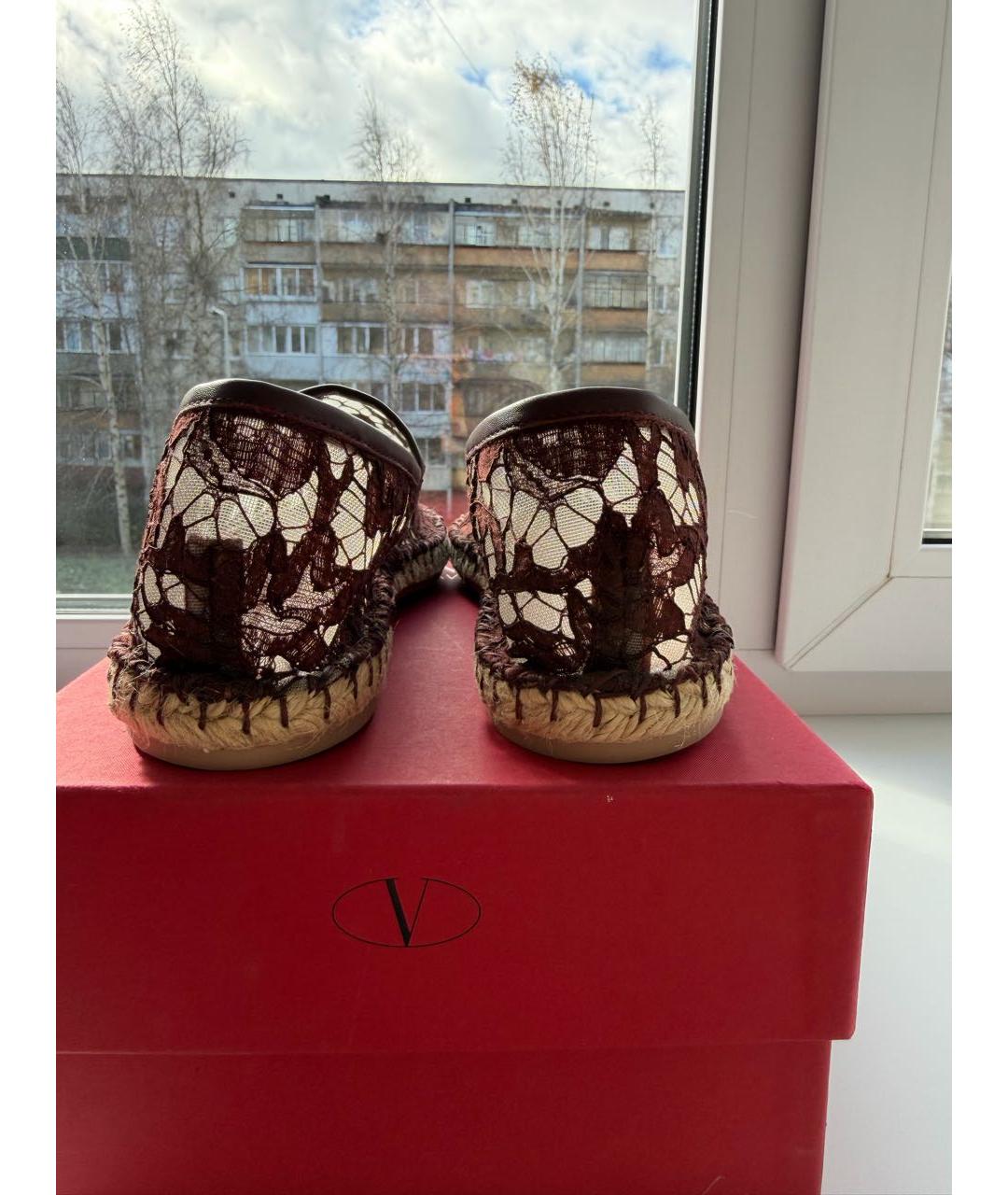 VALENTINO Бордовые текстильные эспадрильи, фото 5
