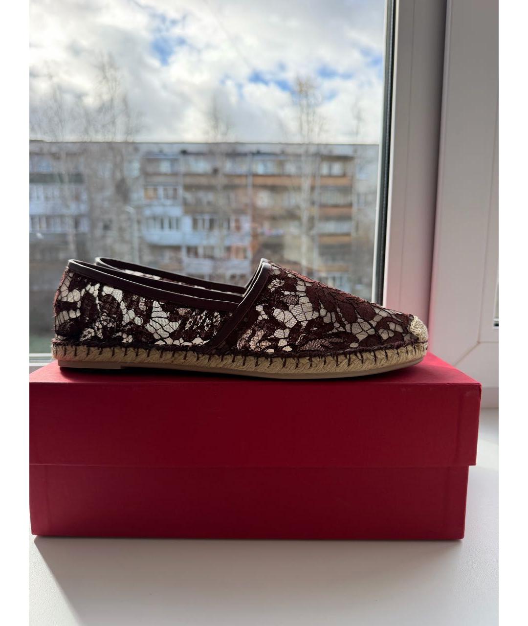 VALENTINO Бордовые текстильные эспадрильи, фото 8