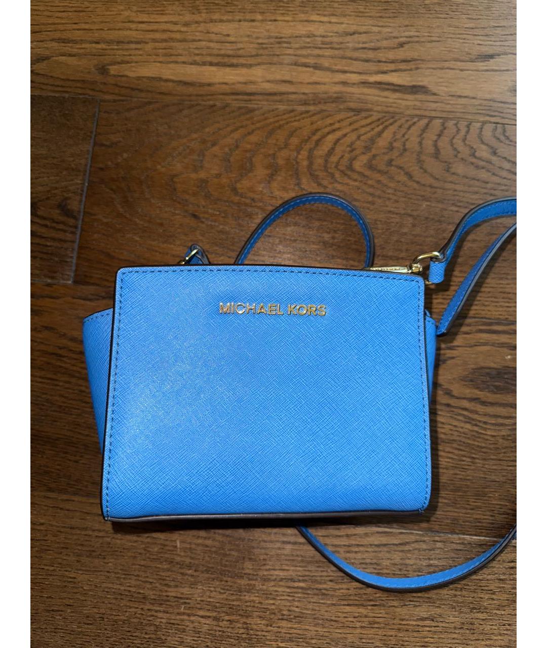 MICHAEL KORS Синяя кожаная сумка через плечо, фото 6