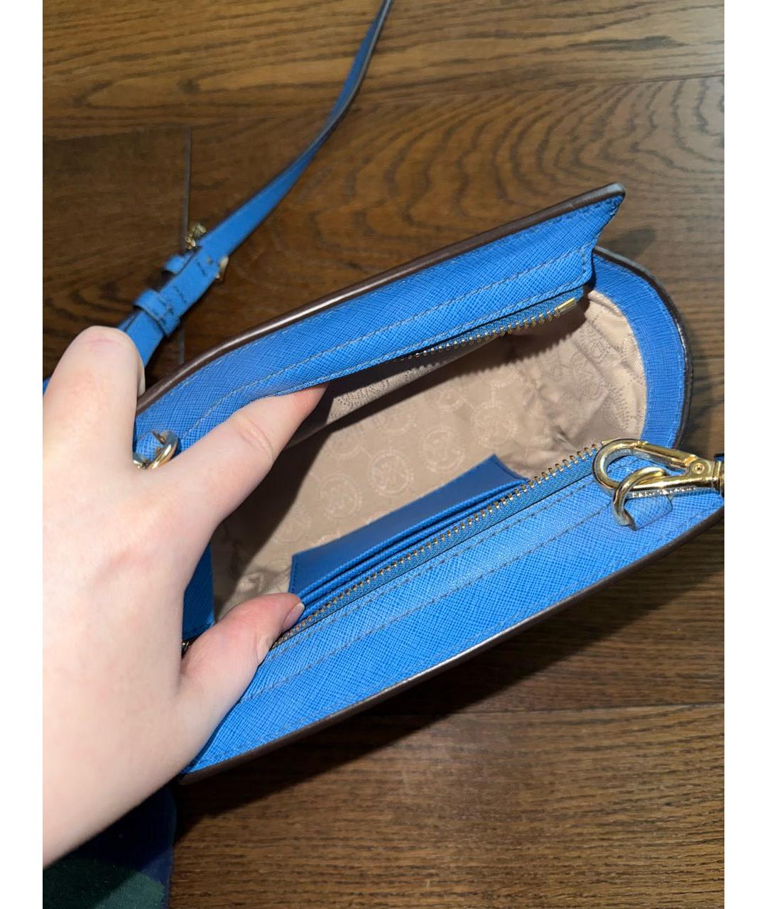 MICHAEL KORS Синяя кожаная сумка через плечо, фото 4