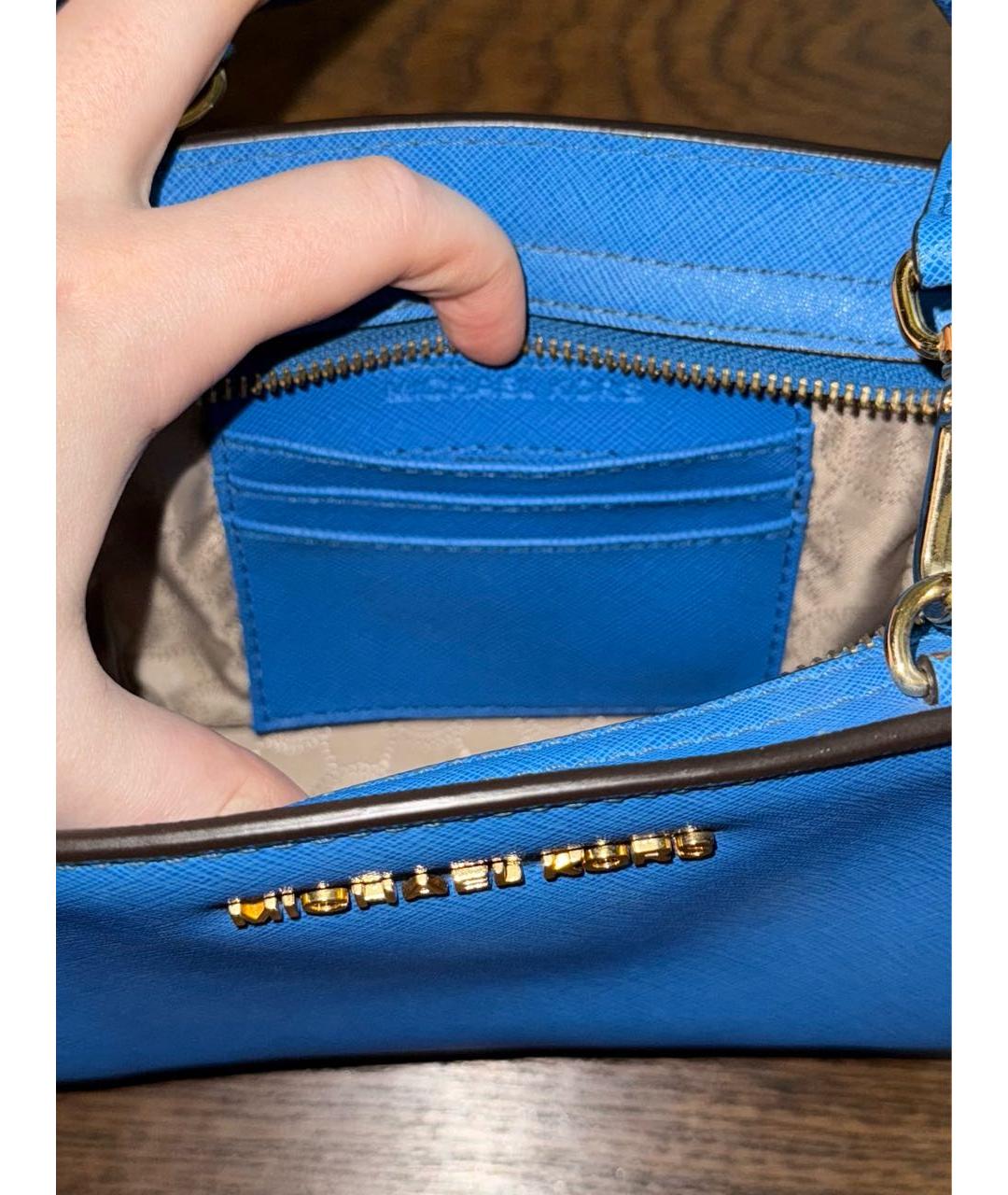 MICHAEL KORS Синяя кожаная сумка через плечо, фото 7