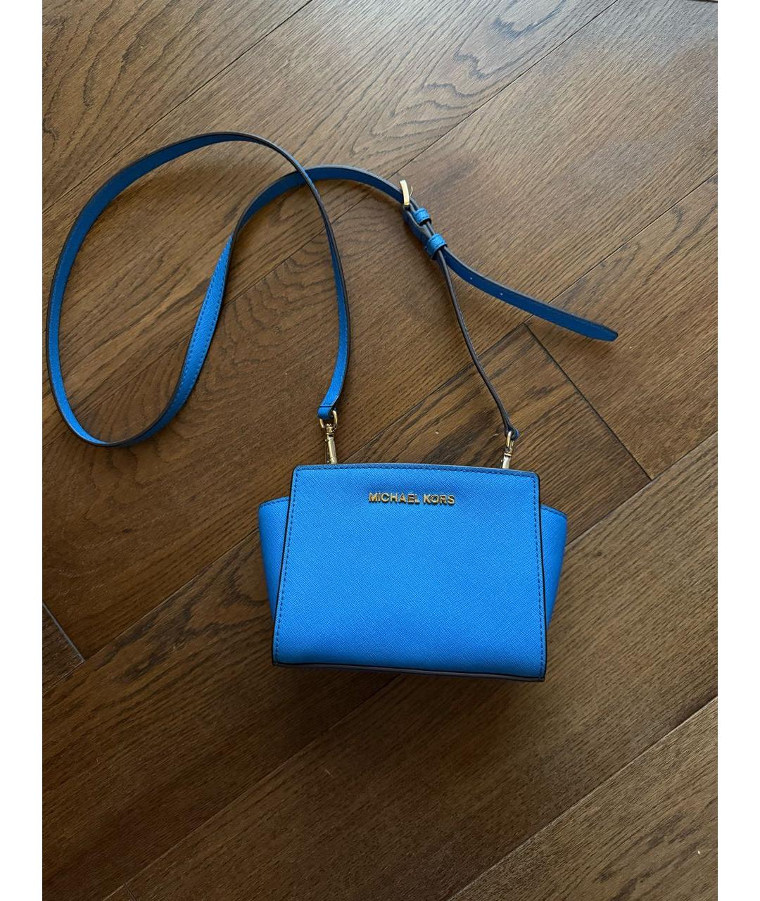 MICHAEL KORS Синяя кожаная сумка через плечо, фото 8