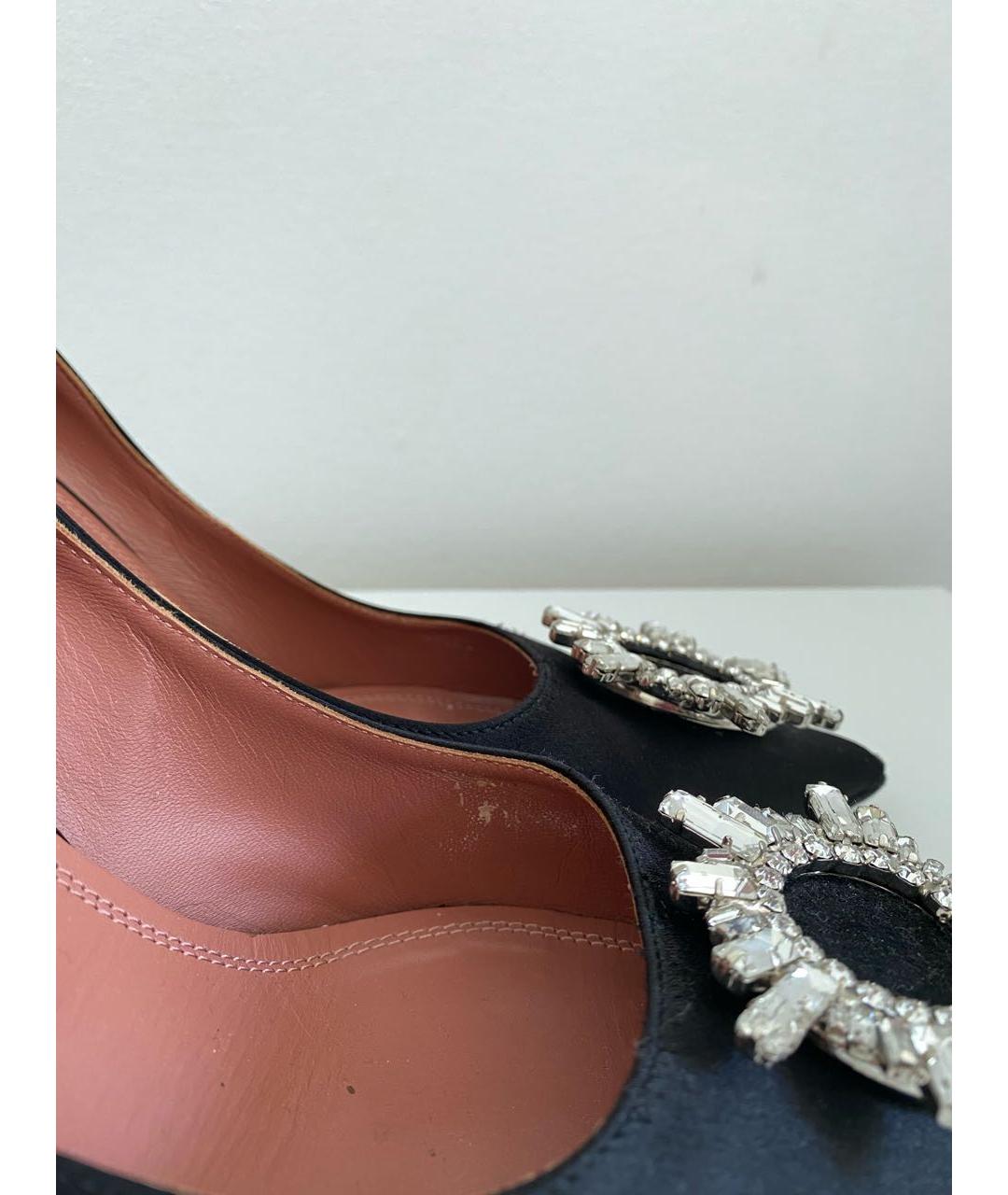 Amina Muaddi Черные замшевые туфли, фото 8