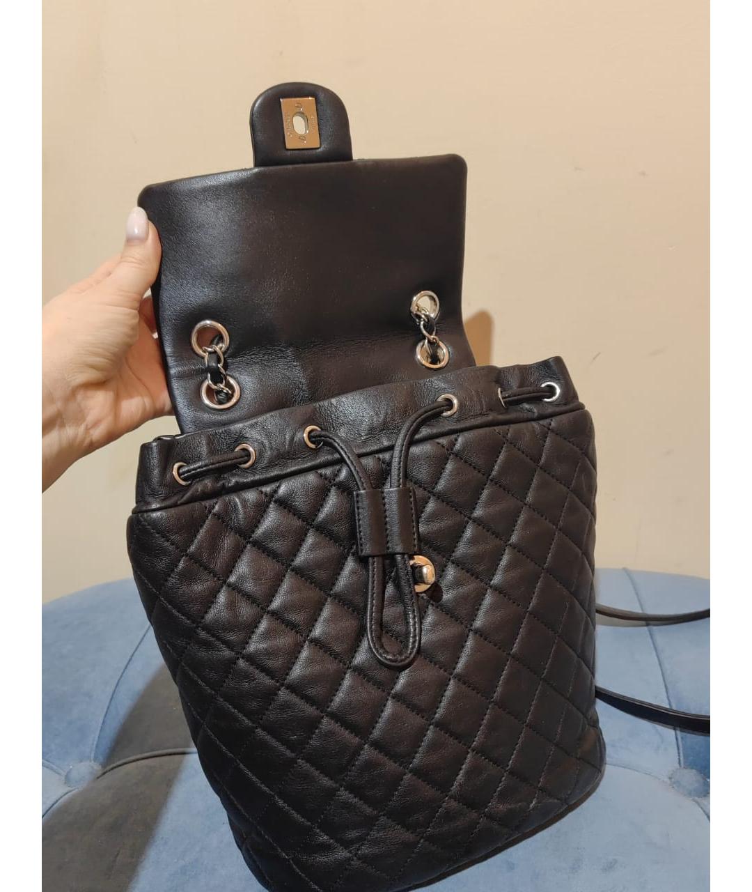 CHANEL Черный кожаный рюкзак, фото 5