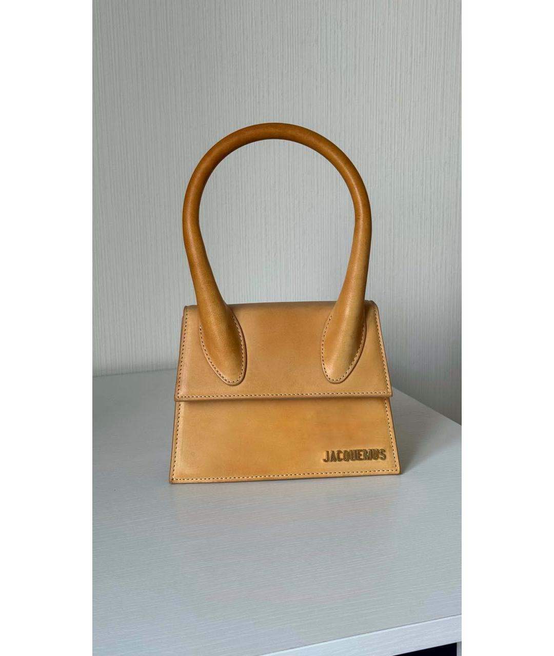 JACQUEMUS Желтая кожаная сумка через плечо, фото 5