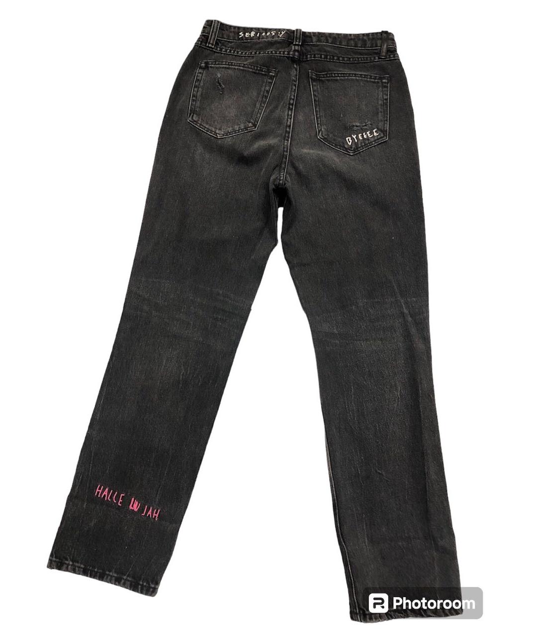ALEXANDER WANG Антрацитовые хлопковые прямые джинсы, фото 2