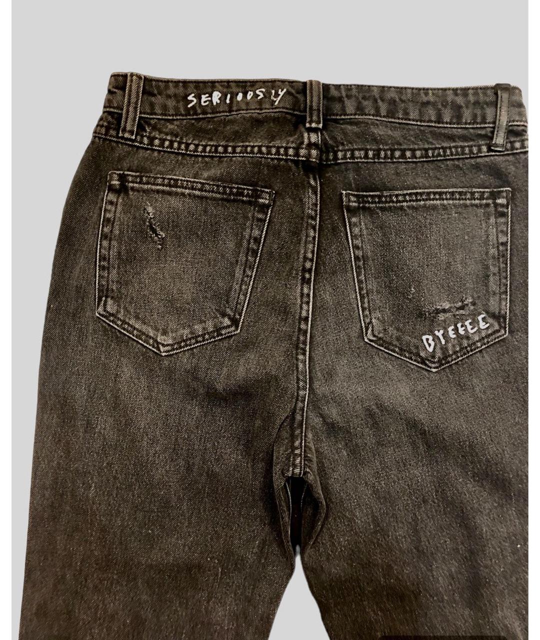 ALEXANDER WANG Антрацитовые хлопковые прямые джинсы, фото 5