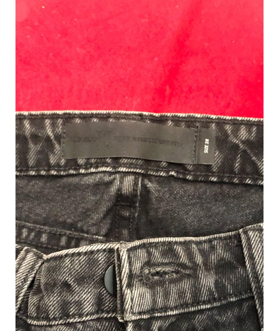 ALEXANDER WANG Антрацитовые хлопковые прямые джинсы, фото 3