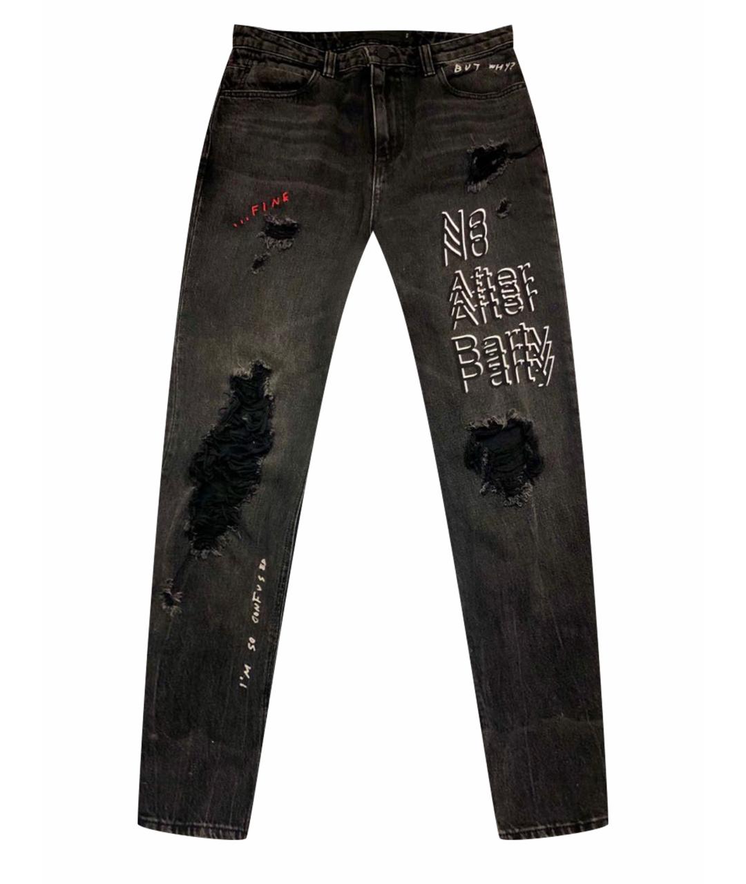 ALEXANDER WANG Антрацитовые хлопковые прямые джинсы, фото 1