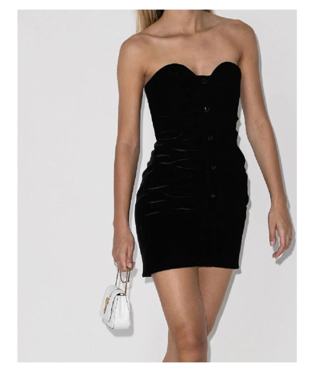 SAINT LAURENT Черное вискозное коктейльное платье, фото 2