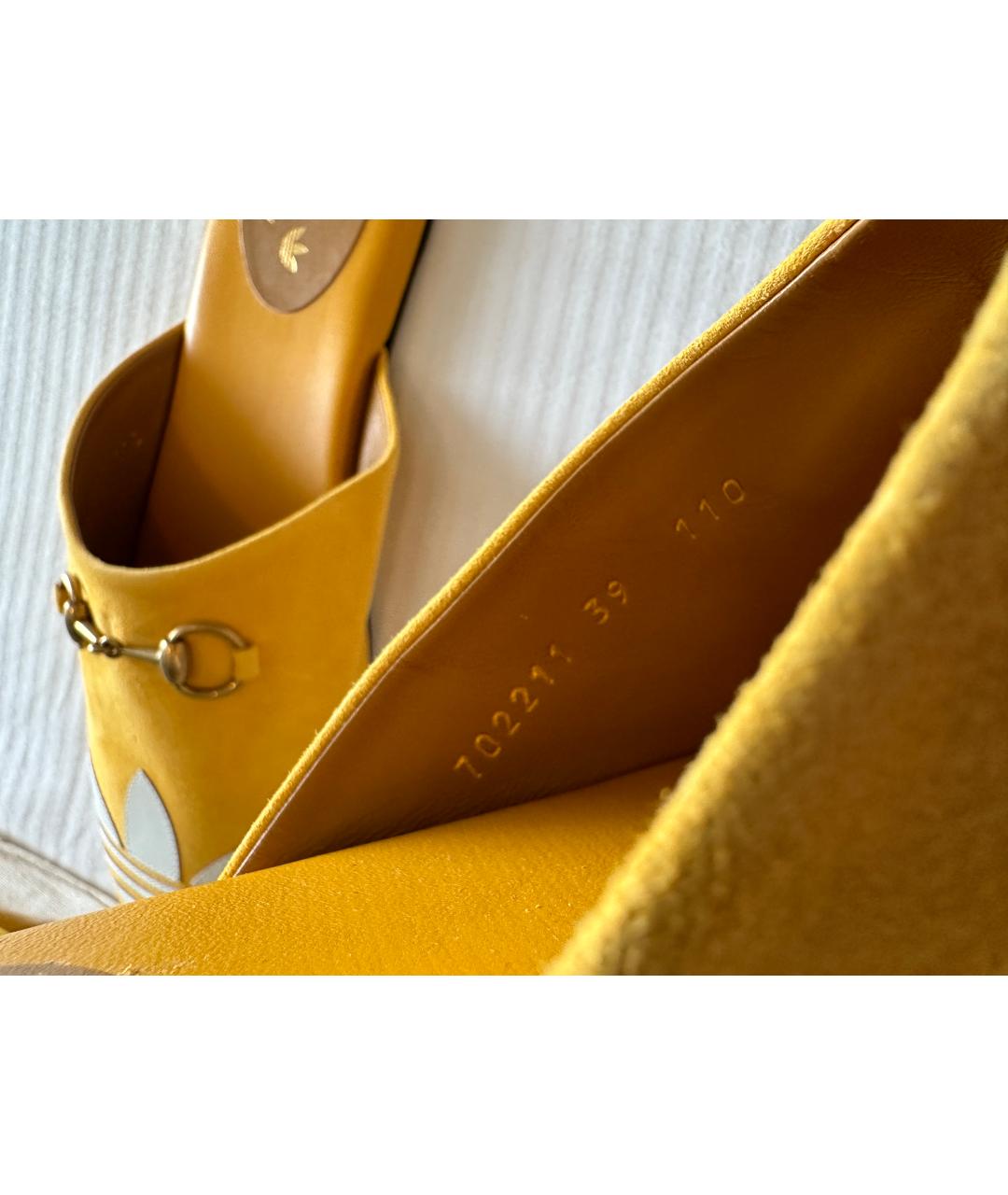 GUCCI Горчичные замшевые мюли, фото 6