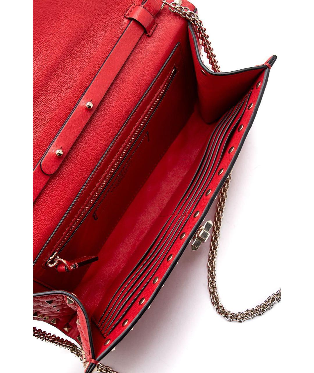 VALENTINO Бордовая кожаная сумка через плечо, фото 6