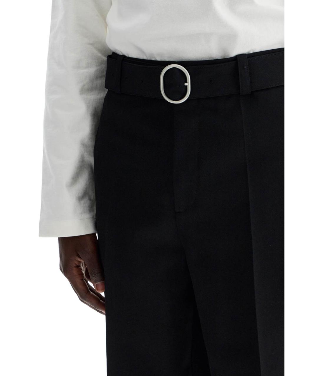 JIL SANDER Черные шерстяные повседневные брюки, фото 6