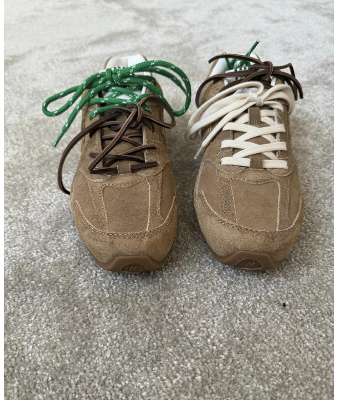 MIU MIU Бежевые замшевые кроссовки, фото 2