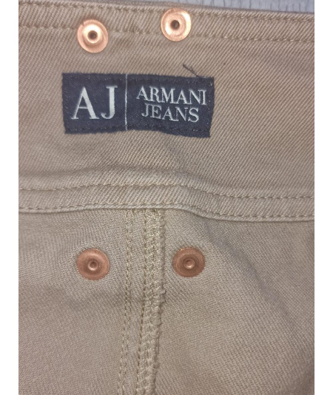 ARMANI JEANS Бежевая хлопковая юбка миди, фото 3