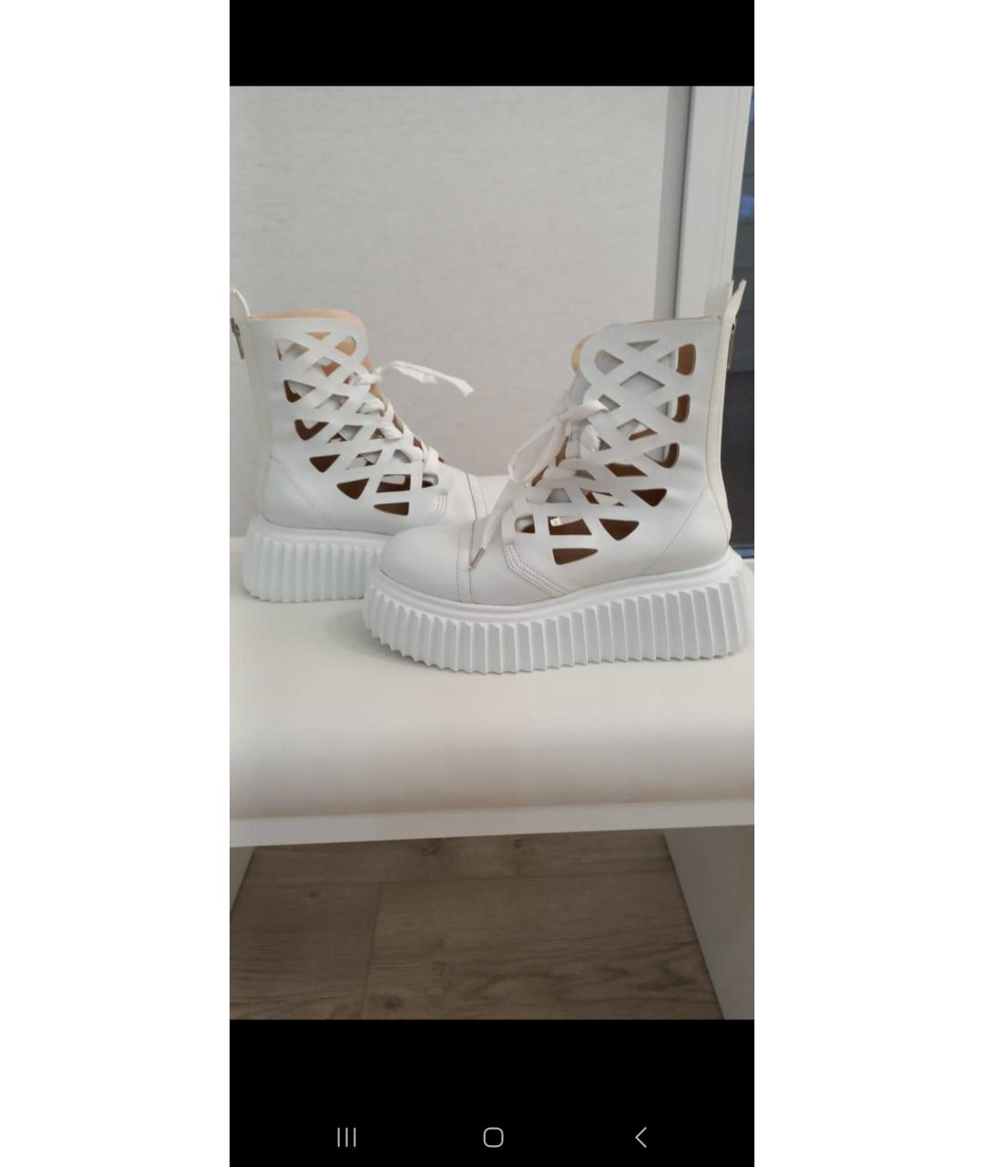 AGL Белые кожаные ботинки, фото 4