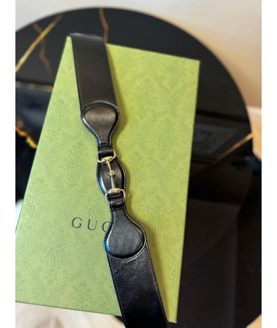 GUCCI Черный кожаный ремень, фото 2
