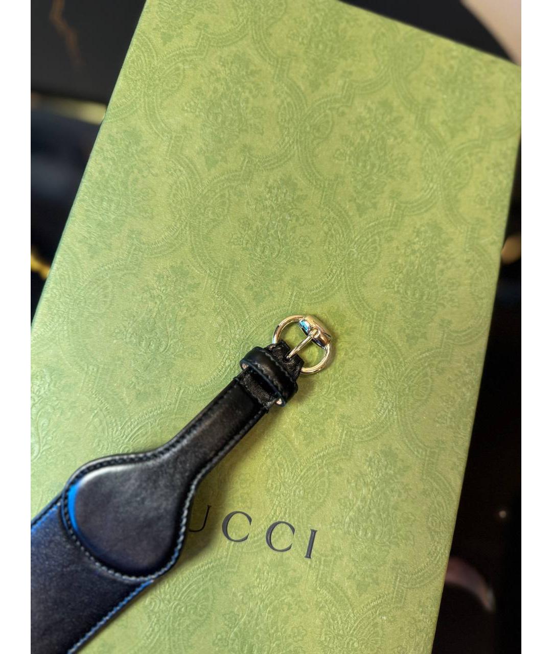 GUCCI Черный кожаный ремень, фото 3
