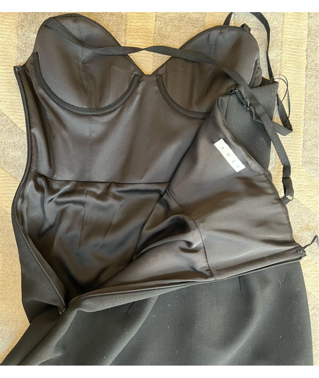 AREA Черное полиэстеровое коктейльное платье, фото 8