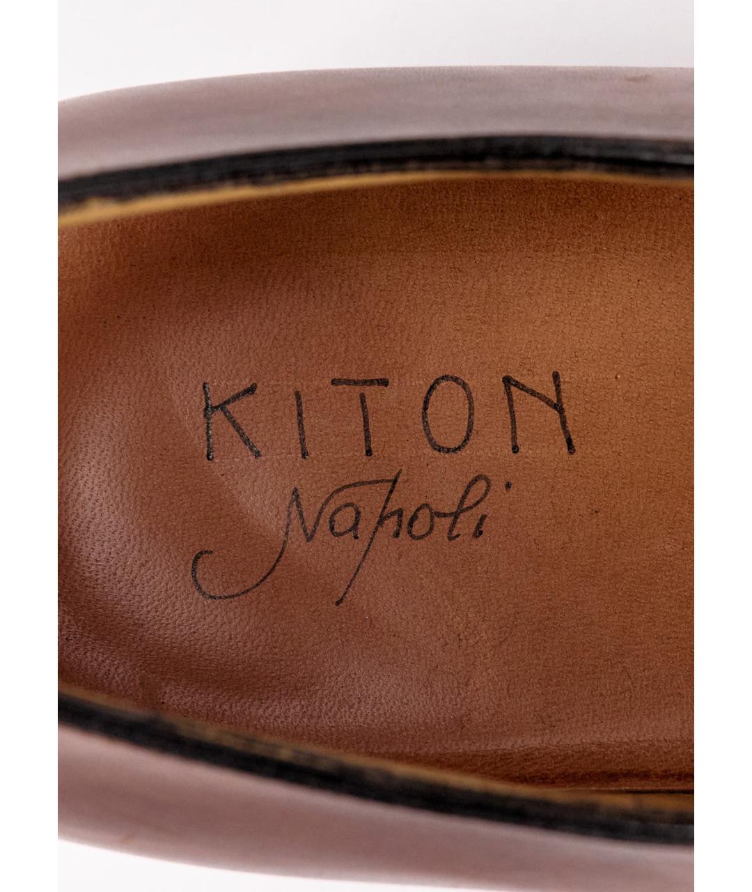 KITON Коричневые кожаные туфли, фото 5