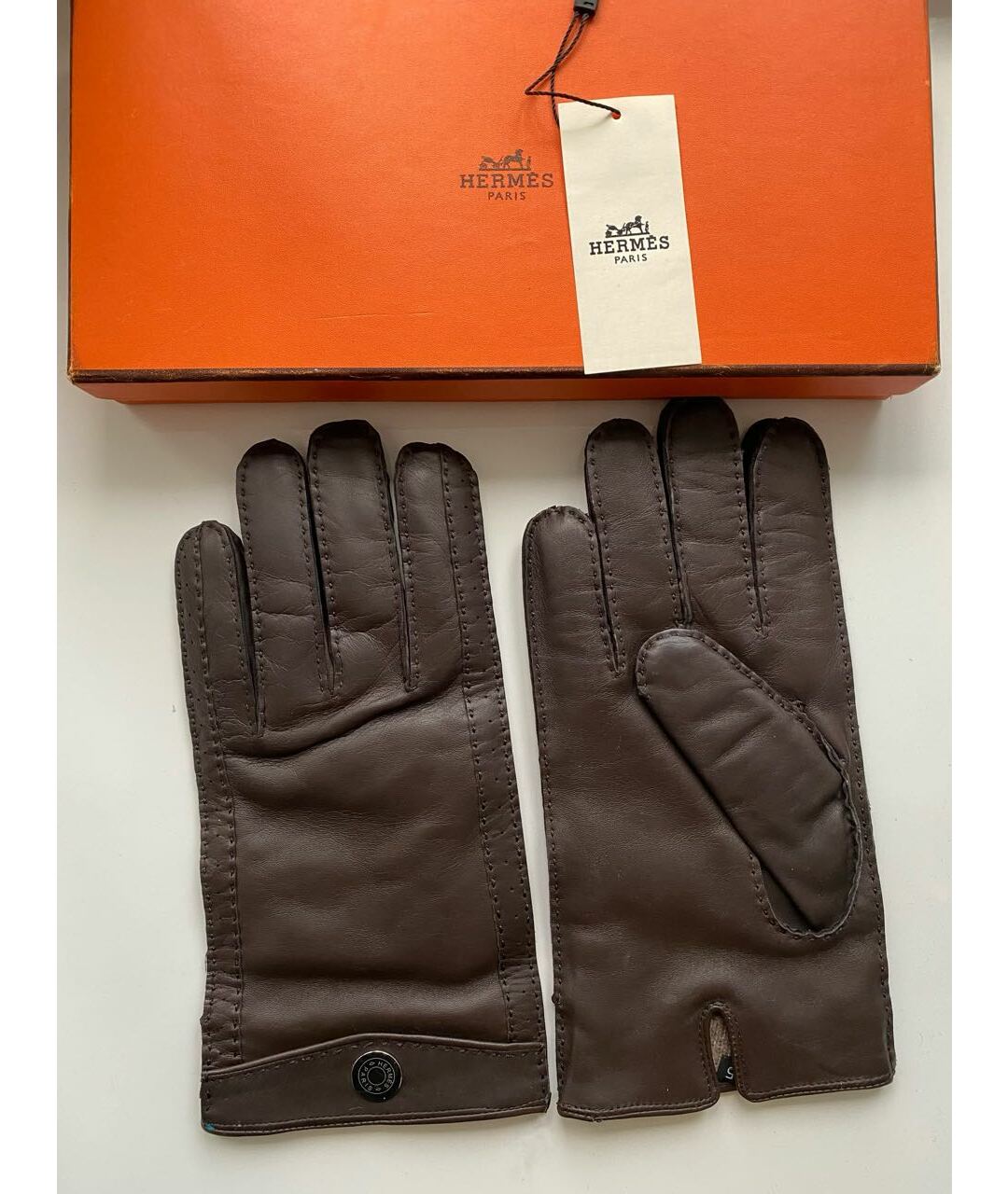 HERMES PRE-OWNED Коричневые кожаные перчатки, фото 2