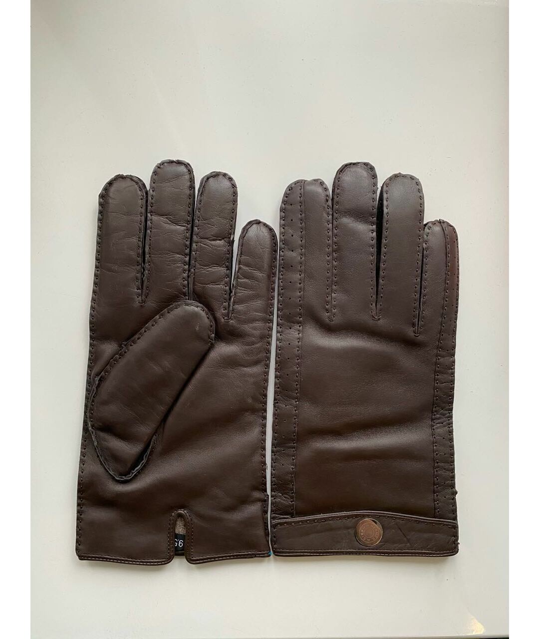 HERMES PRE-OWNED Коричневые кожаные перчатки, фото 4