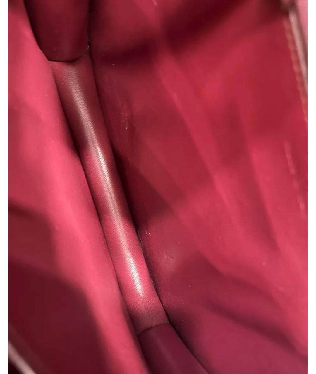 CELINE Бордовая кожаная сумка через плечо, фото 6