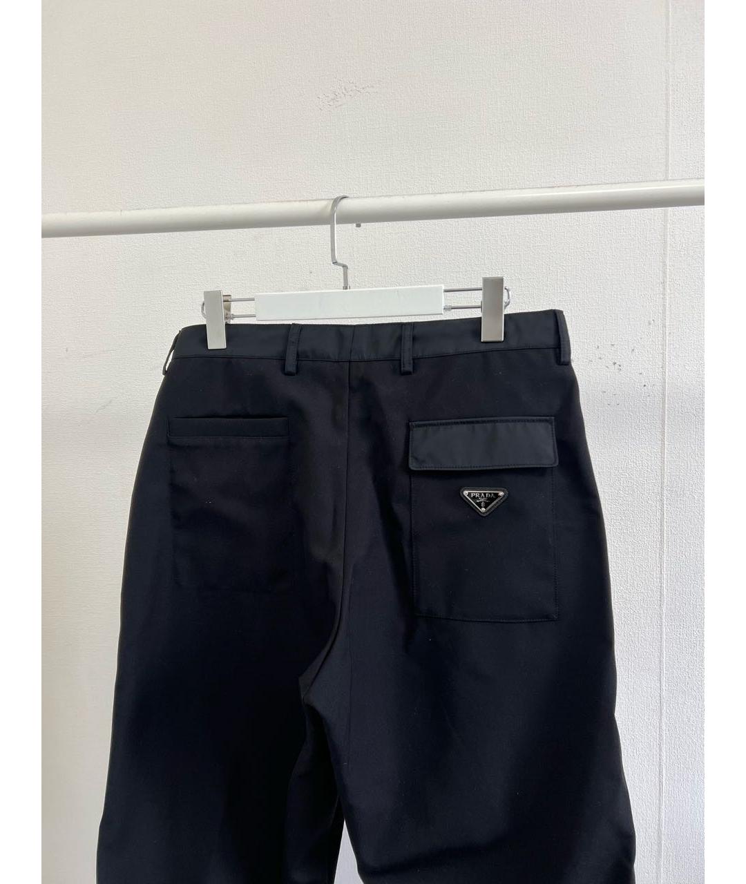 PRADA Черные шерстяные классические брюки, фото 3