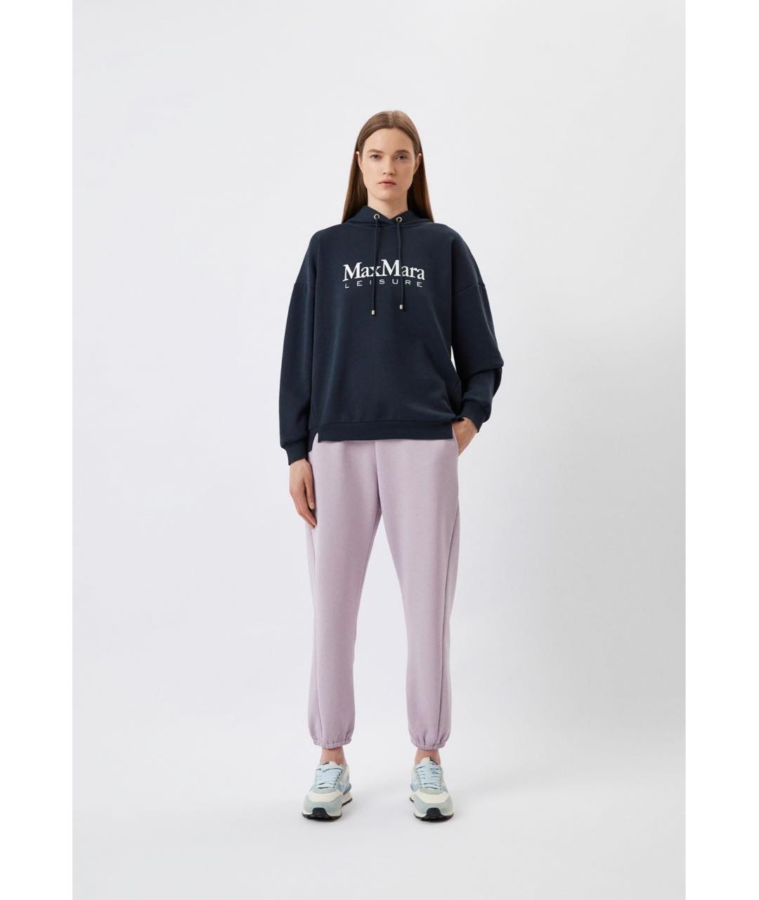 MAX MARA Фиолетовые хлопковые брюки широкие, фото 3
