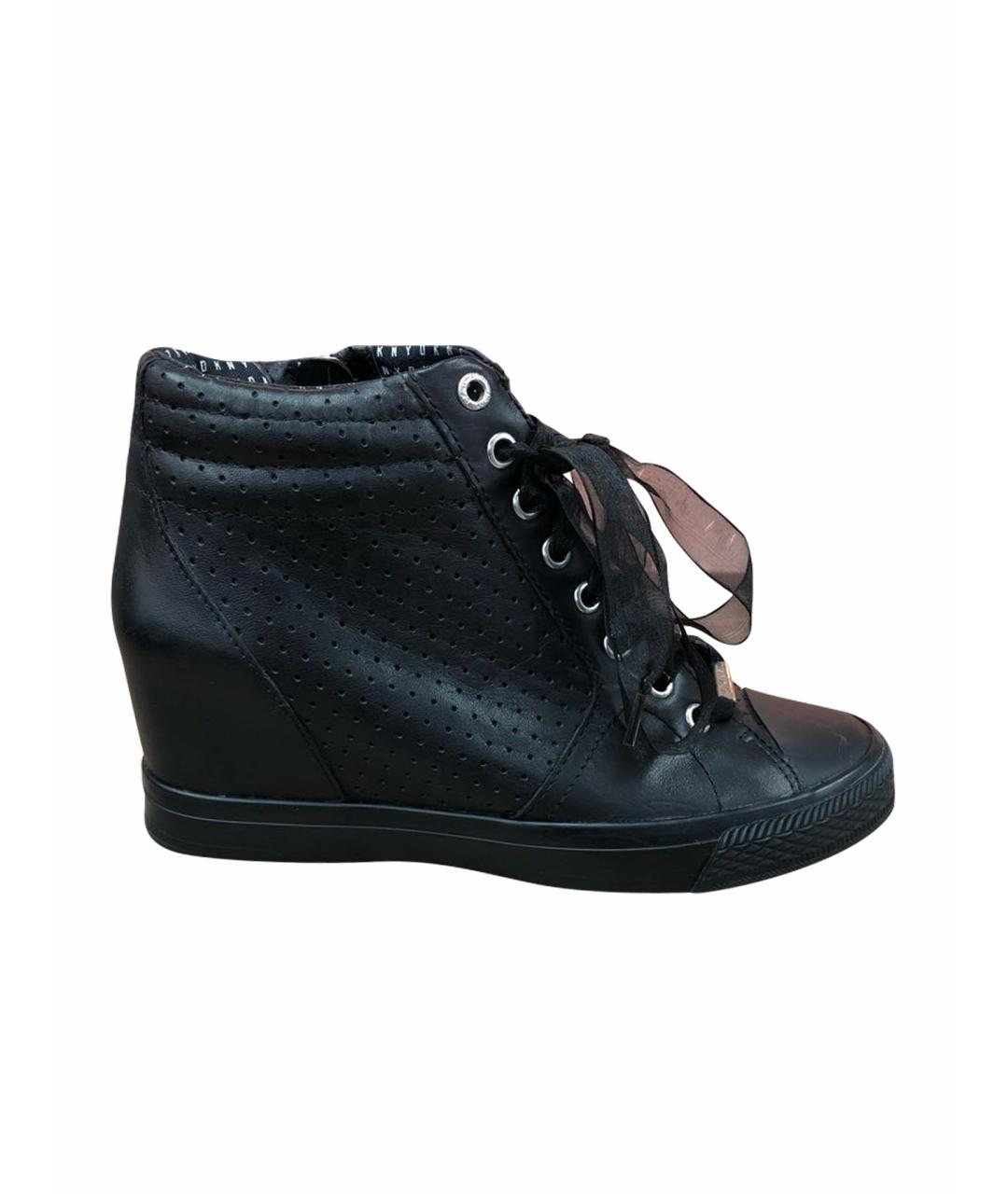 DKNY Черные кожаные ботинки, фото 1
