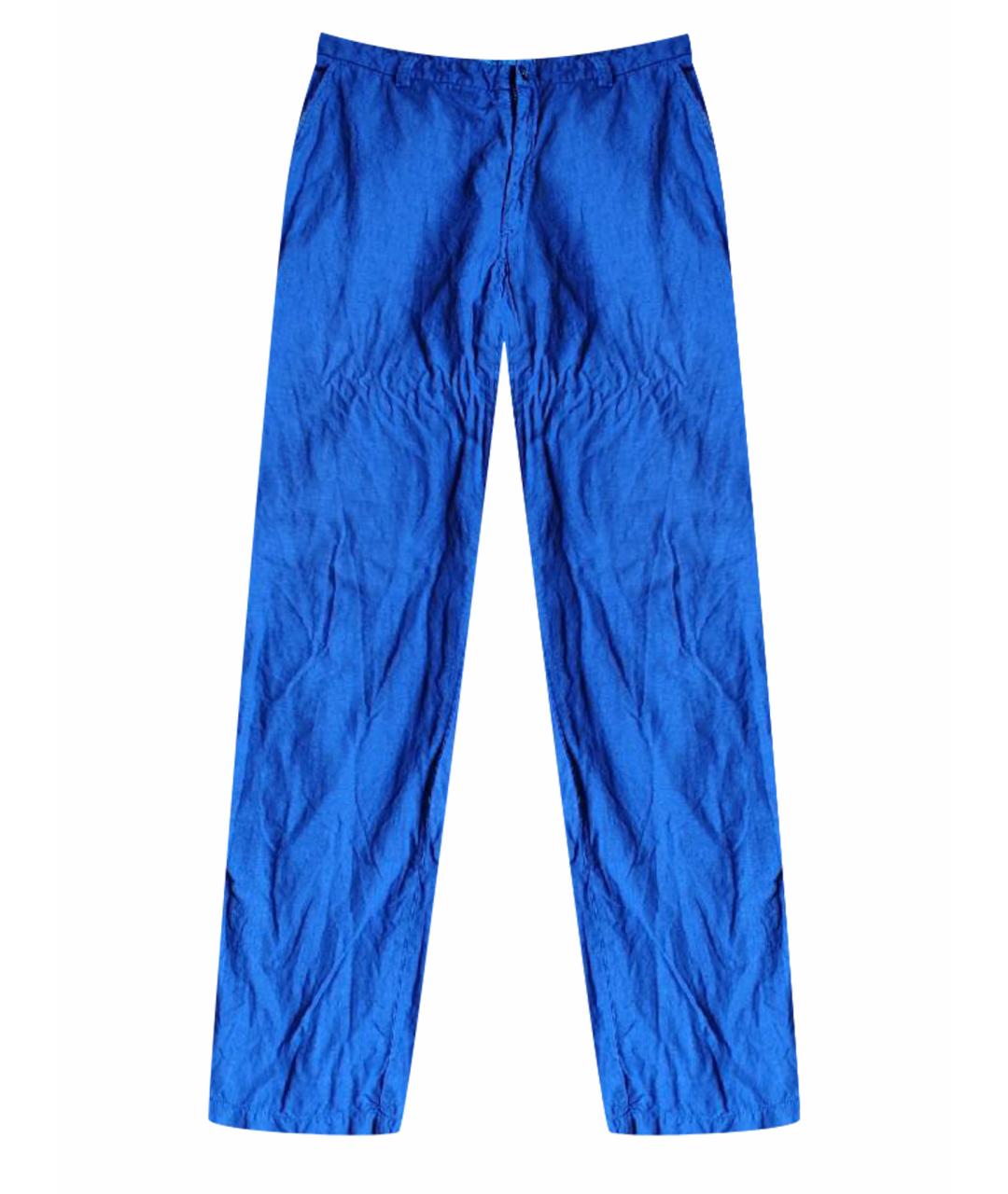 ETRO Синие льняные повседневные брюки, фото 1