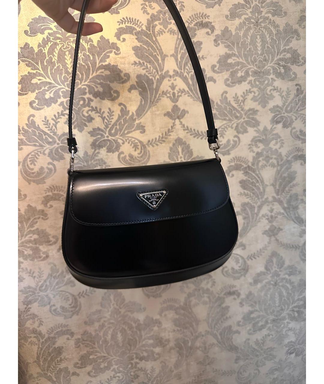 PRADA Черная кожаная сумка с короткими ручками, фото 4