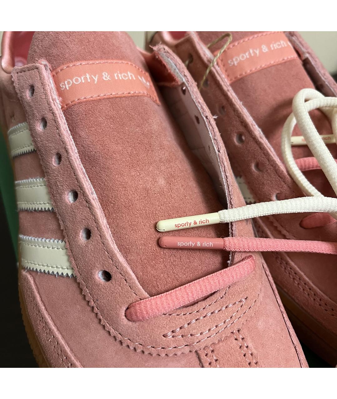 ADIDAS Розовые замшевые кроссовки, фото 6