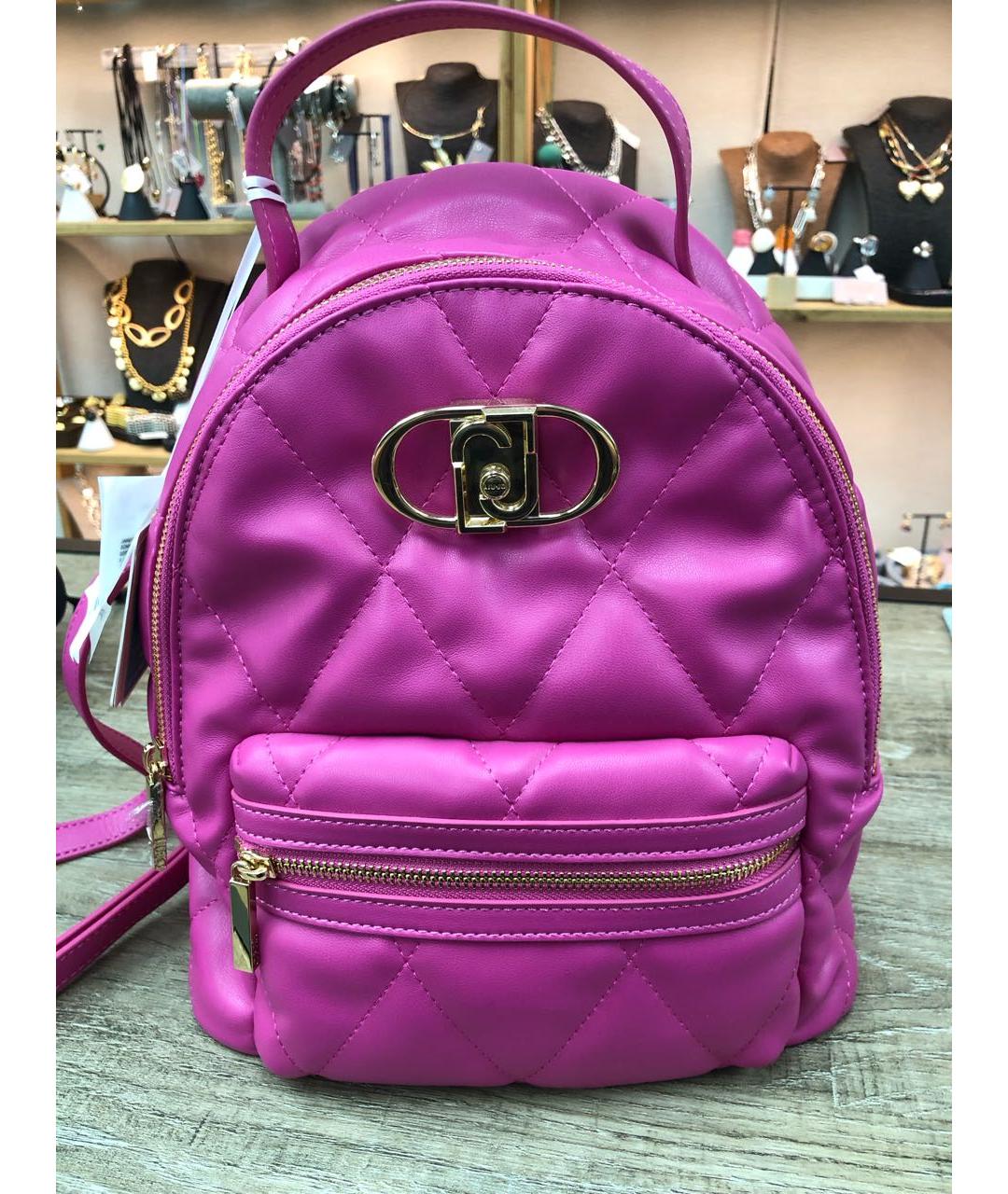 LIU JO Розовый кожаный рюкзак, фото 5