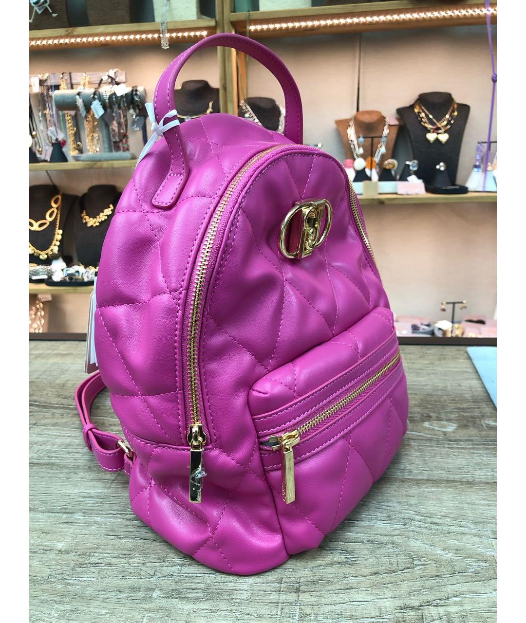 LIU JO Розовый кожаный рюкзак, фото 2