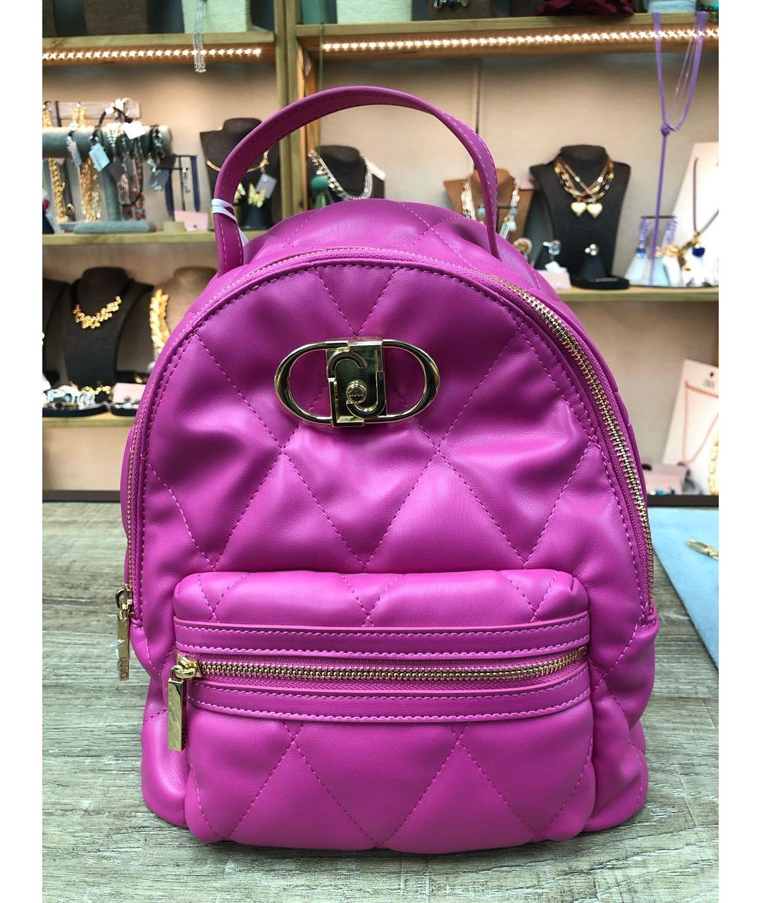 LIU JO Розовый кожаный рюкзак, фото 6