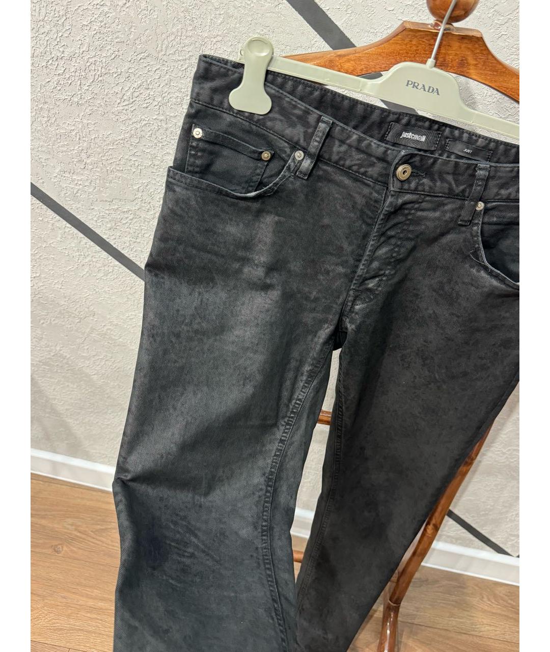JUST CAVALLI Черные хлопко-эластановые джинсы скинни, фото 4