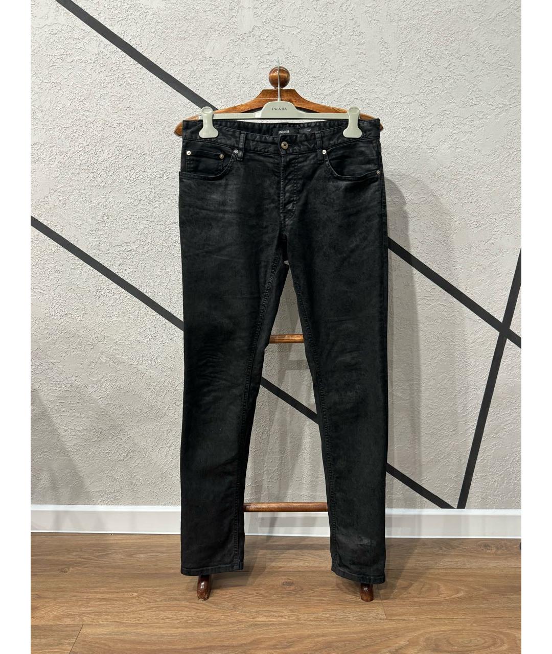 JUST CAVALLI Черные хлопко-эластановые джинсы скинни, фото 3