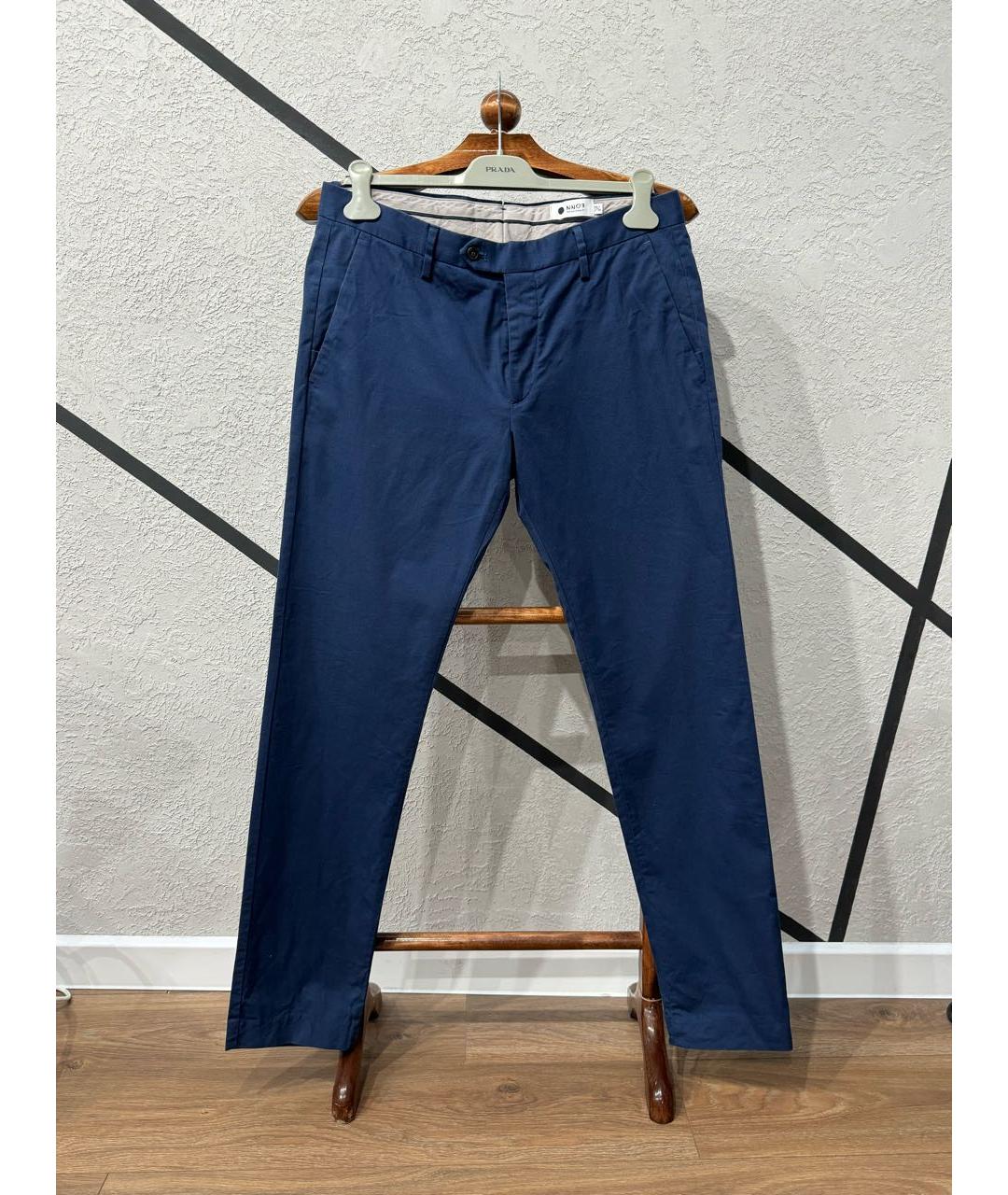 NN07 Темно-синие хлопко-эластановые повседневные брюки, фото 4