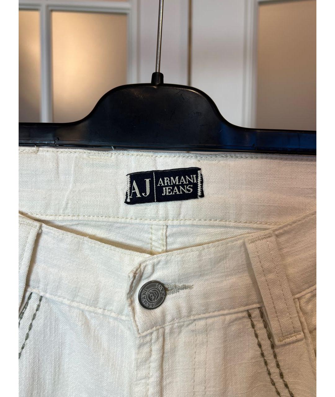 ARMANI JEANS Белые прямые джинсы, фото 3