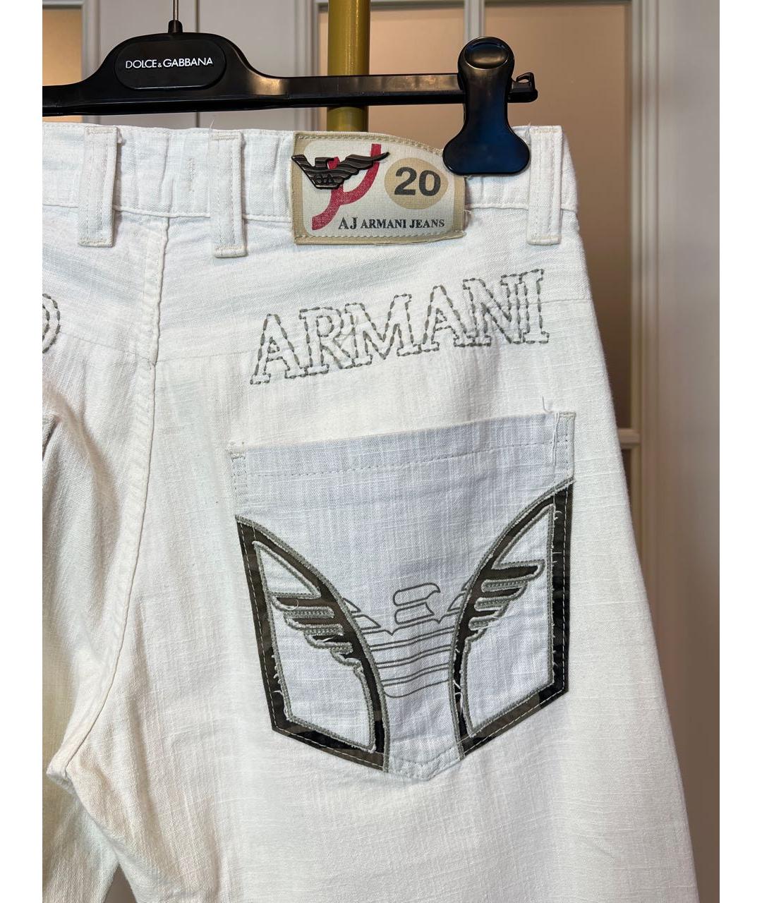 ARMANI JEANS Белые прямые джинсы, фото 4