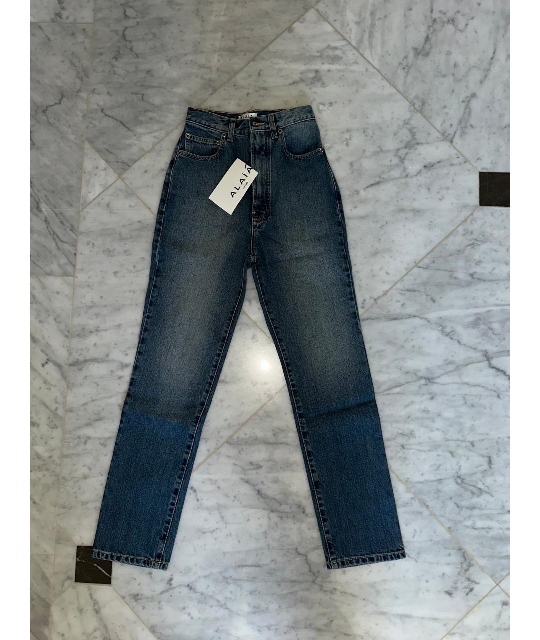 ALAIA Голубые хлопковые джинсы слим, фото 4