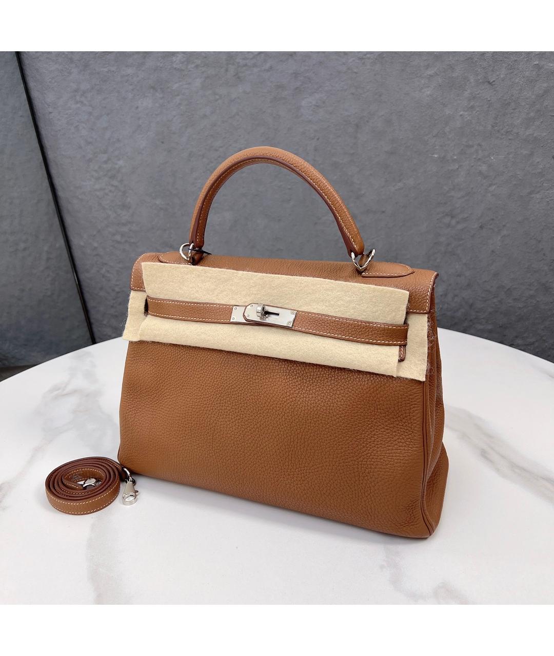 HERMES Коричневая кожаная сумка через плечо, фото 2